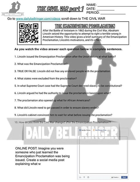 Interactive Emancipation Proclamation worksheet for phonics practice and historical learning Worksheet featuring the Emancipation Proclamation for fourth graders with engaging exercises