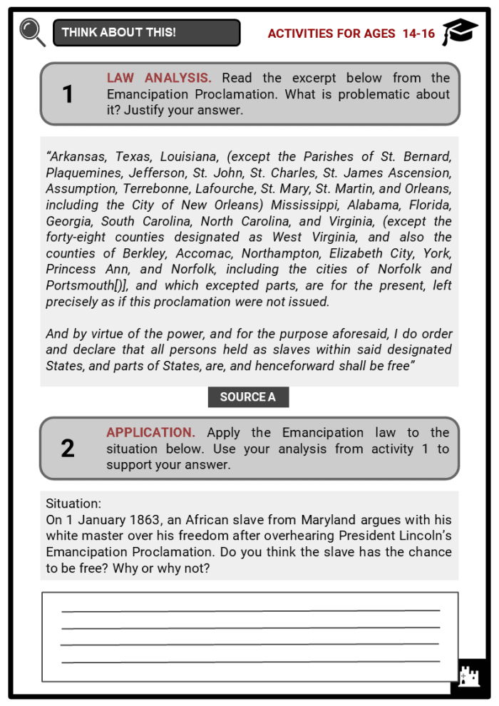 Educational resource image for The Emancipation Proclamation worksheet aimed at phonics practice Worksheet featuring the Emancipation Proclamation for fourth graders with historical overview and exercises