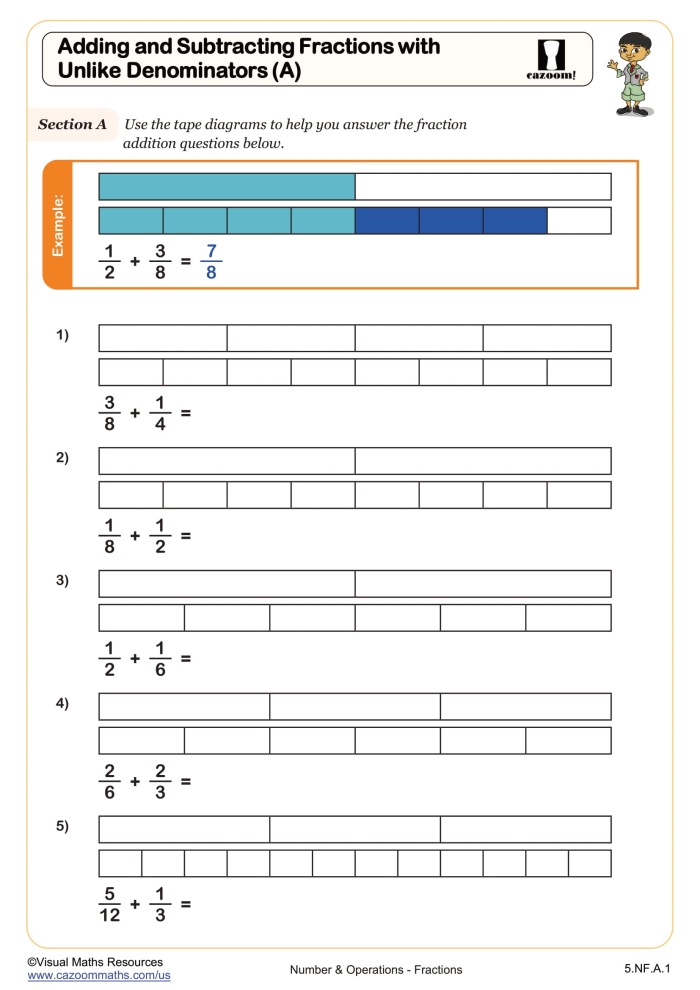 Equivalent Fractions Denominators of 10 and 100 Worksheet Number 12 Fourth grade student completing a math worksheet on equivalent fractions with denominators of 10 and 100