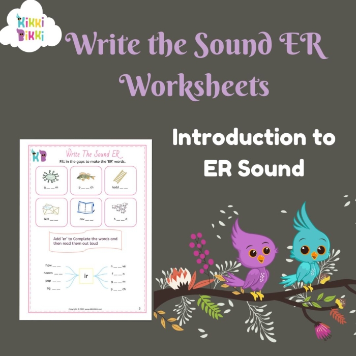 Fourth grade students practice identifying words with the er sound on this educational spelling worksheet 19