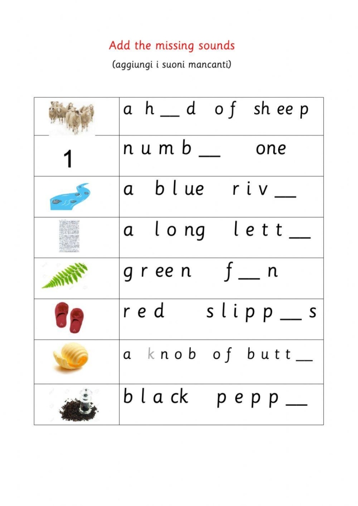 Worksheet for practicing the /er/ sound in spelling for fourth graders