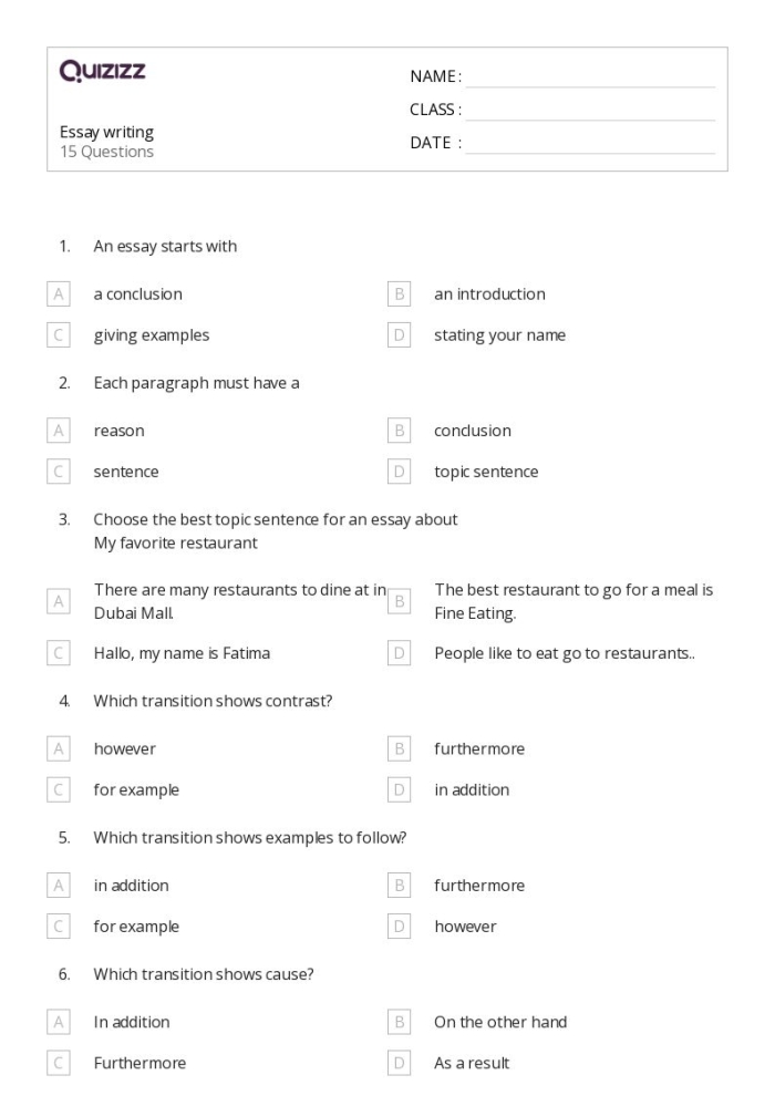 Write Your Essay worksheet for fourth grade writing structure Fourth grade student worksheet for planning and organizing essay paragraphs