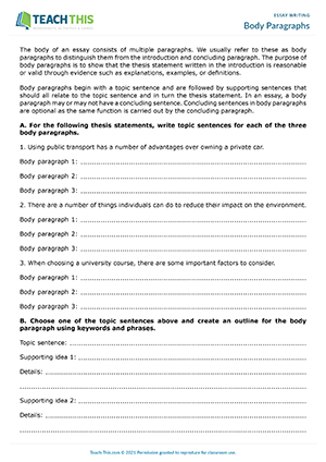 Step-by-step essay writing guide for fourth grade students in this worksheet image Write Your Essay worksheet designed for fourth graders to guide essay writing and paragraph structure