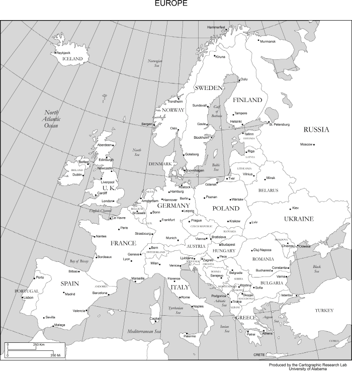 Interactive Europe map worksheet for fourth graders exploring famous destinations Map of Europe highlighting major cities for educational purposes