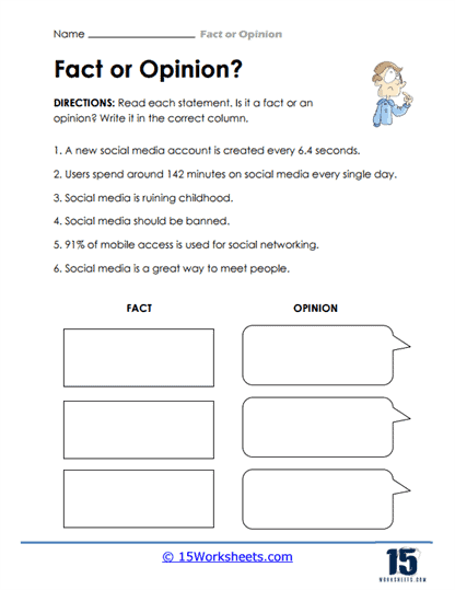 Fact or Opinion Sentences worksheet for fourth graders focusing on key reading skills
