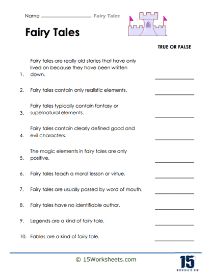 Fourth grade algebra worksheet showing a Venn diagram comparing two fairy tales with overlapping circles for similarities and differences