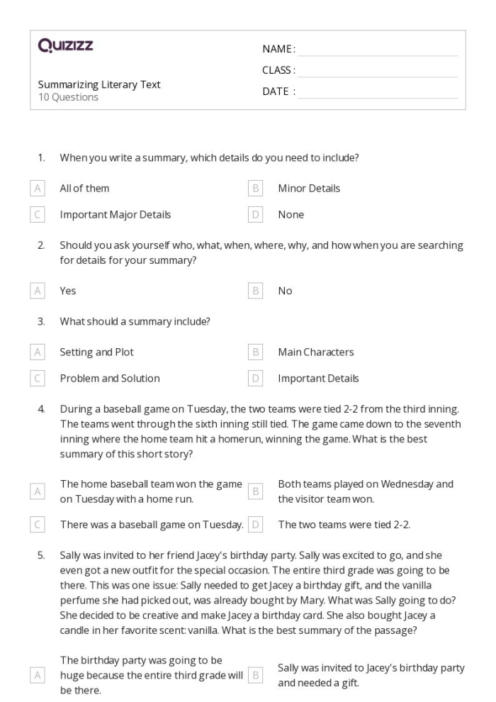 Simple Fiction Summary Worksheet Example 5 for Fourth Grade Addition Practice Fourth grade students completing a Simple Fiction Summary worksheet using the Somebody-Wanted-But-So-Then structure to analyze a short story