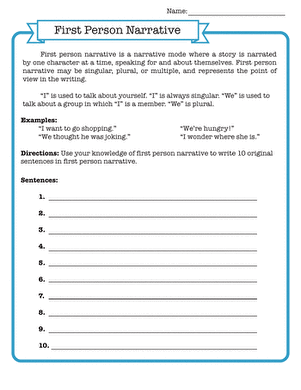 A fourth grade worksheet designed to help students identify first and third person perspectives in fiction and nonfiction texts.