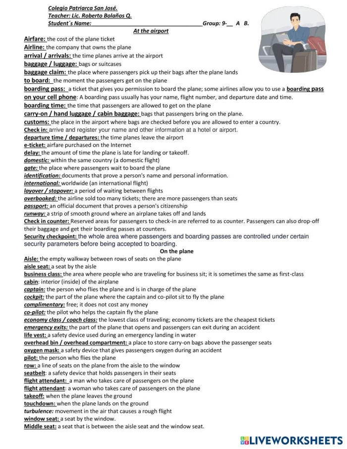 Airport Schedule worksheet for fourth graders focusing on word problems with a flight timetable