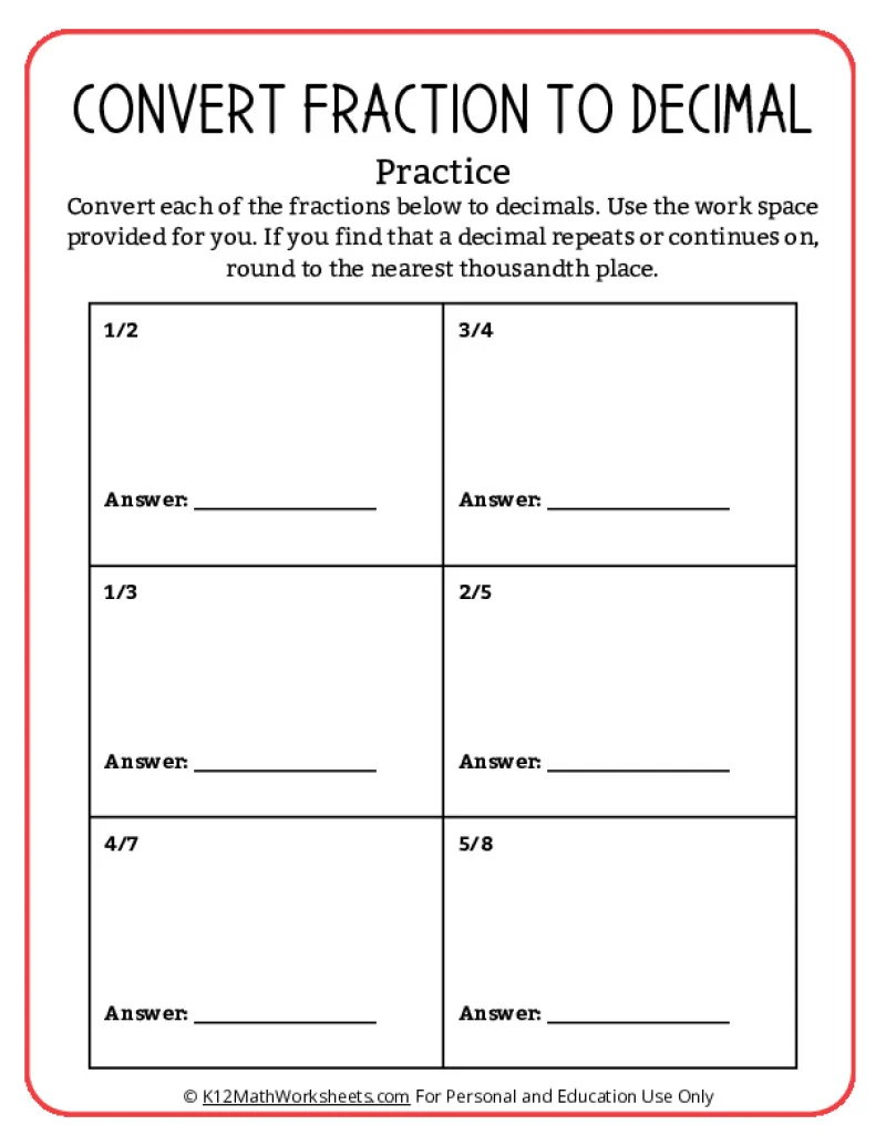 Worksheet for teaching fourth graders how to add fractions effectively