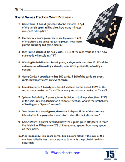 Fourth grade worksheet featuring real-world word problems to compare fractions with unlike denominators