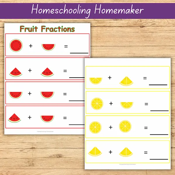 Engaging Fraction Fruit worksheet for fourth graders with delightful graphics Colorful worksheet featuring apples and oranges for fraction practice