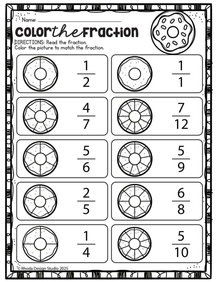Crazy Coconut Fractions worksheet for grade 4 math practice 14 Fourth grade math worksheet featuring Crazy Coconut Fractions for adding simple fractions with like denominators