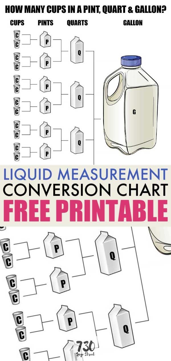 Fourth grade liquid volume gallon chart worksheet showing measurement conversions and volume estimation examples