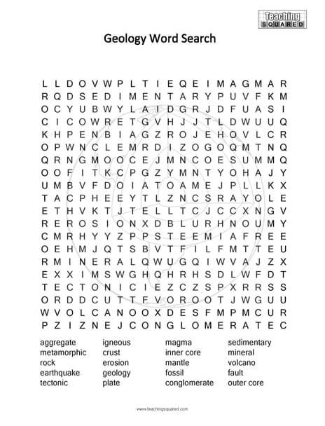 Geology Word Search Worksheet for Fourth Grade Science Practice 8 Fourth grade geology word search worksheet focusing on Earth science and rock terminology