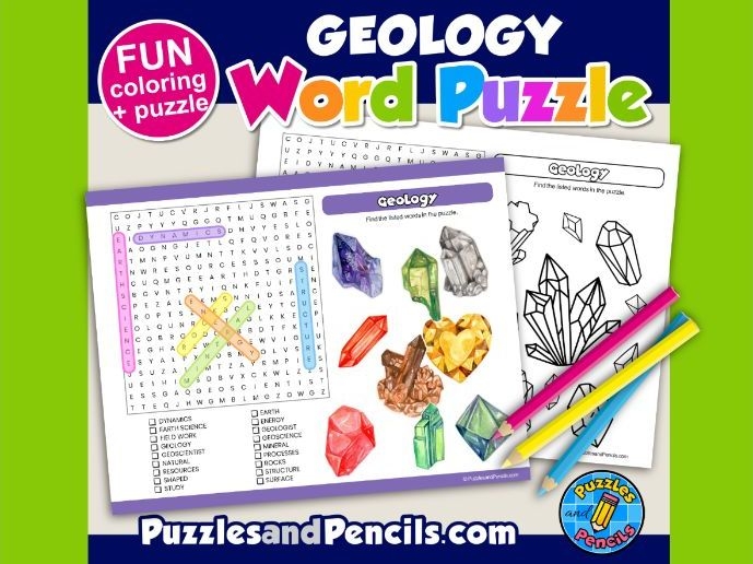Geology Word Search Activity for Elementary Students - Image 7 Fourth grade students complete a geology word search puzzle about rocks and Earth science vocabulary