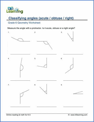 Students measuring angles with a protractor on a geometry worksheet