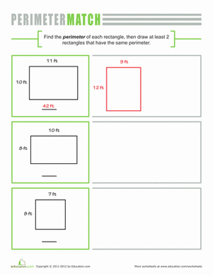 Fourth grade student completing a geometry review worksheet covering shapes and angles