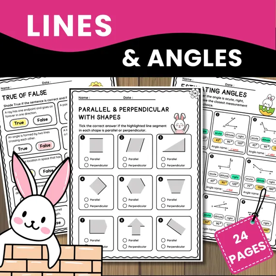 Fourth grade students practicing geometry by identifying acute and obtuse angles on a worksheet