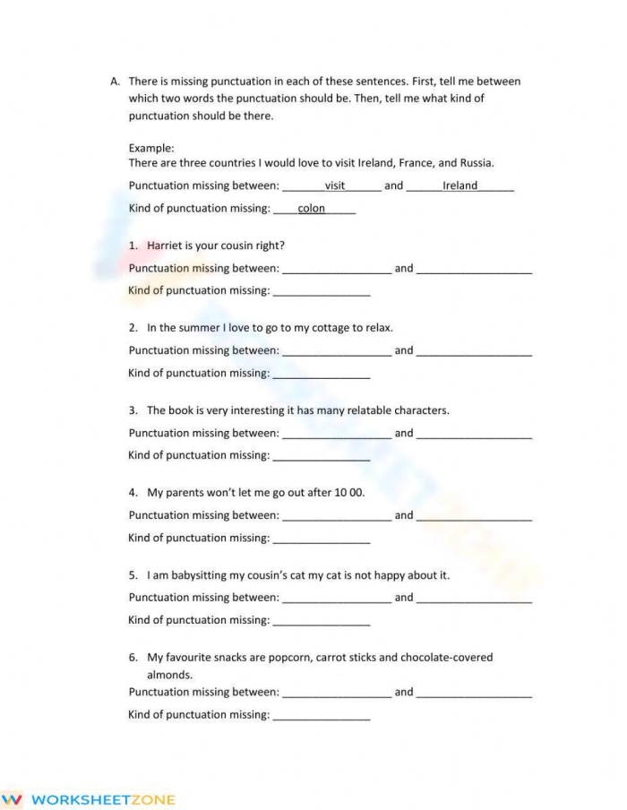 Colorful worksheet on commas and semicolons for fourth-grade students Commas and semicolons animated in an engaging fourth-grade grammar worksheet