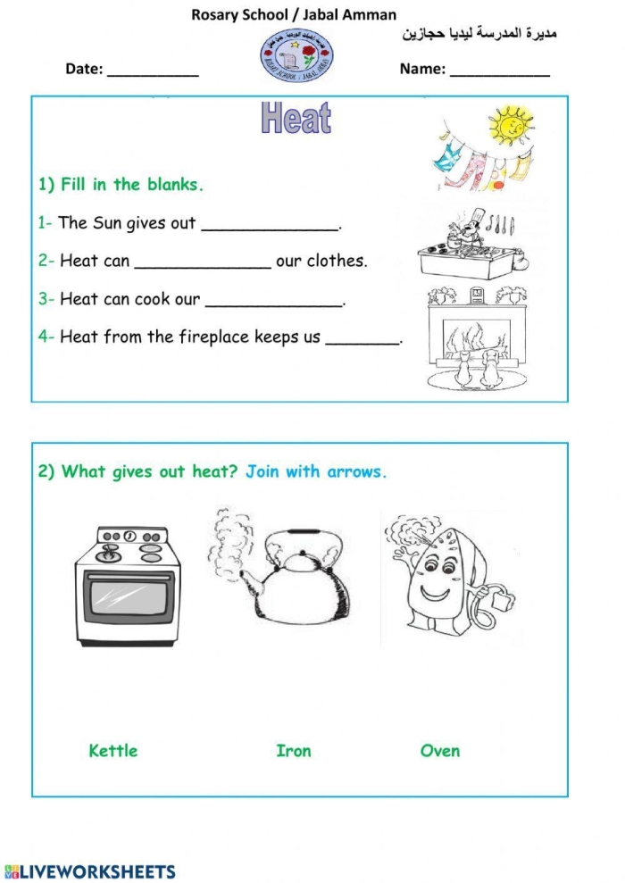 Heat Waves Worksheet for Multiplication and Earth Sciences Activities Worksheet featuring heat waves and their connection to global warming for fourth graders