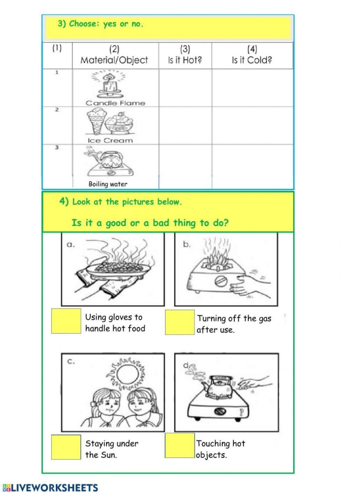 Image title illustrating educational content about heat waves and their environmental impact ALT text for a two-page worksheet on heat waves and global warming for fourth graders