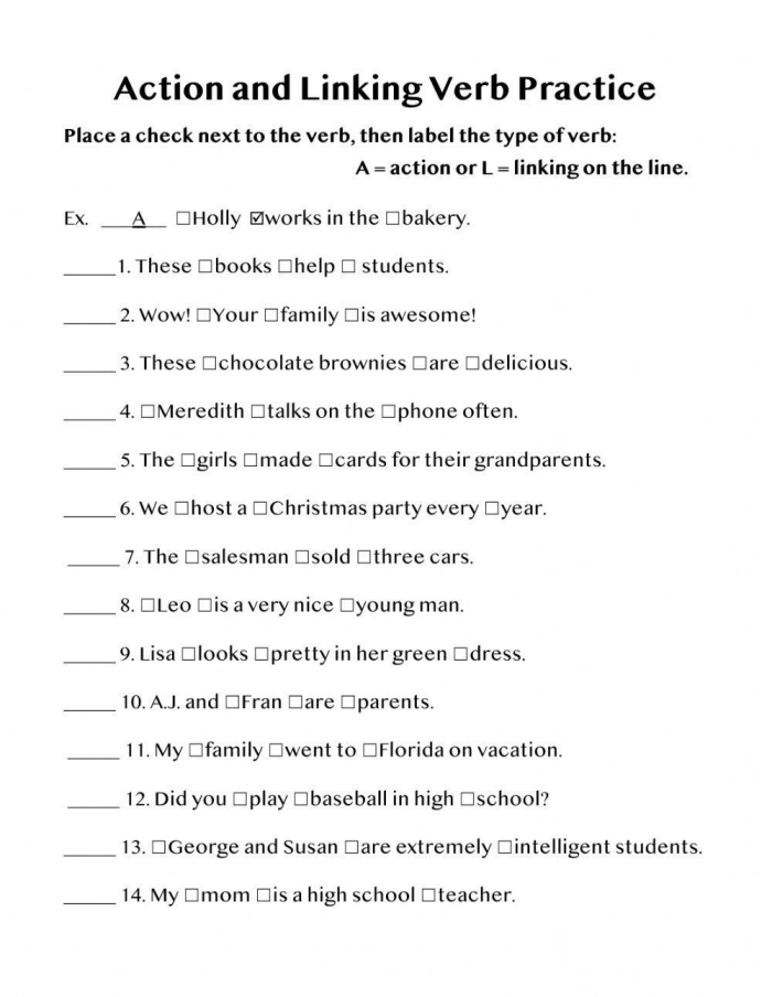 Fourth Grade Helping vs Linking Verbs Worksheet Activity 8 A fourth grade student completes a grammar worksheet focused on identifying linking and helping verbs
