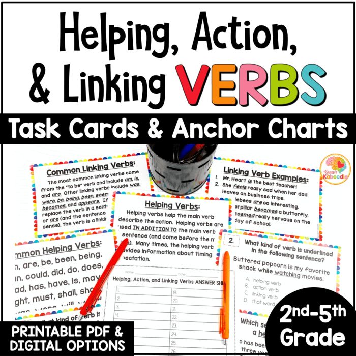 Helping vs Linking Verbs Worksheet Activity 22 Fourth grade student completing a worksheet on helping and linking verbs