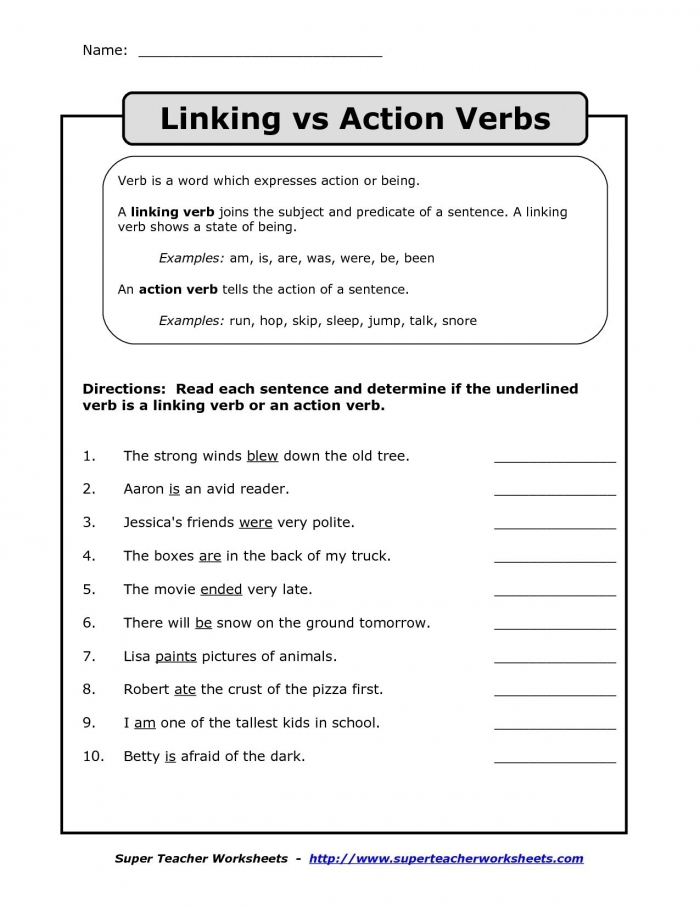 Helping vs Linking Verbs Worksheet Activity 24 Fourth grade students completing a grammar exercise focused on identifying helping and linking verbs