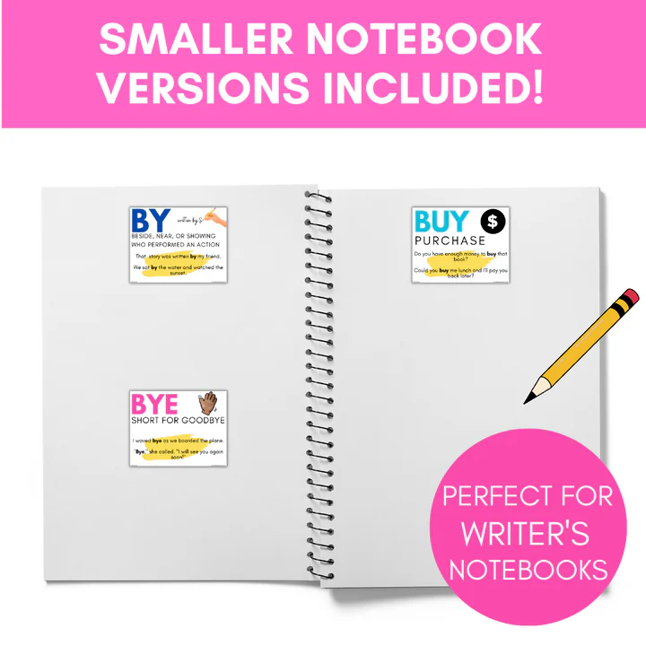 worksheet focusing on the homophones by, buy, and bye for fourth graders