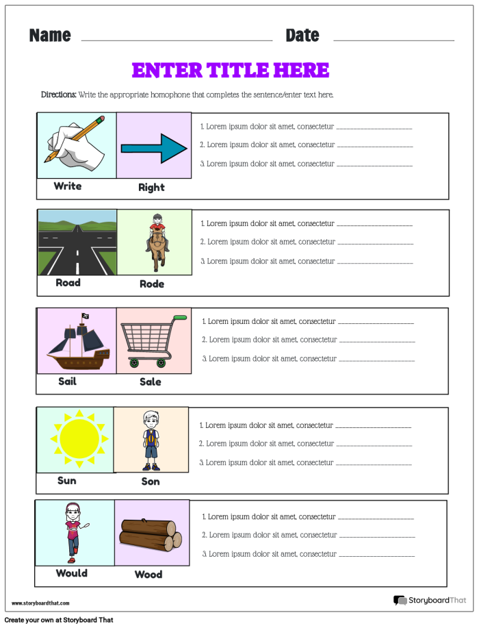 Worksheet focusing on the homophones "write" and "right" for fourth-grade students