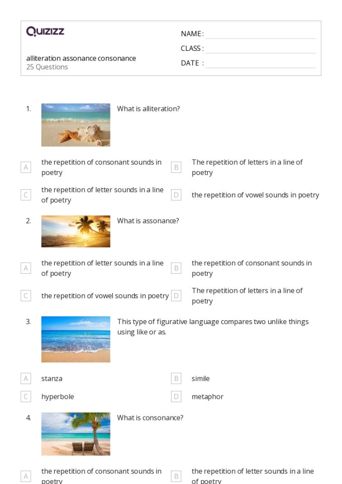 Fourth grade students practicing figurative language with an Examples of Hyperbole Part 2 worksheet