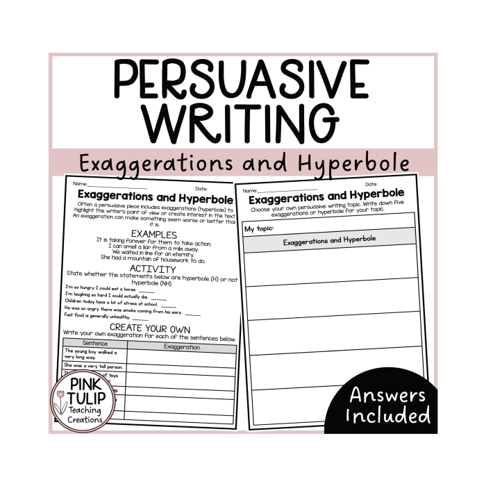 Having Fun with Hyperbole Worksheet Writing Activity Eighteen A fourth grade student writing down funny exaggerations on a Having Fun with Hyperbole worksheet