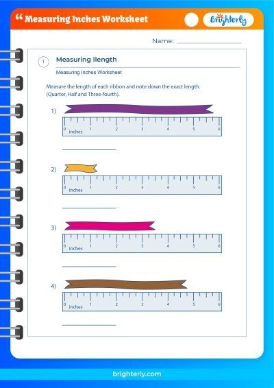 Measuring Inches Worksheet for Accurate Ruler Reading Worksheet for measuring inches with a ruler for fourth graders
