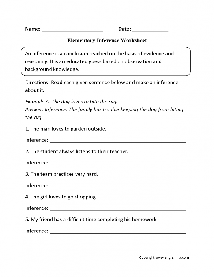 Grammar and Mechanics worksheet for Fourth Grade Graphic organizer designed for fourth graders to help make inferences while reading various texts. Inferences & Evidence worksheet for students in the fourth grade.