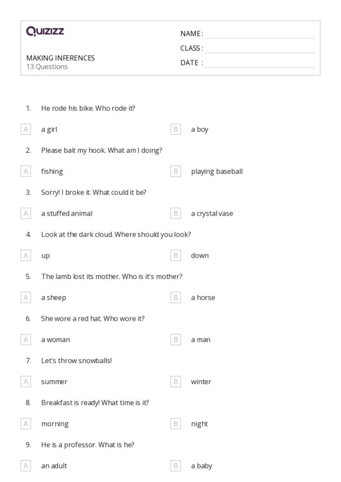 Fourth graders practice making inferences and finding text evidence in a fictional reading worksheet activity