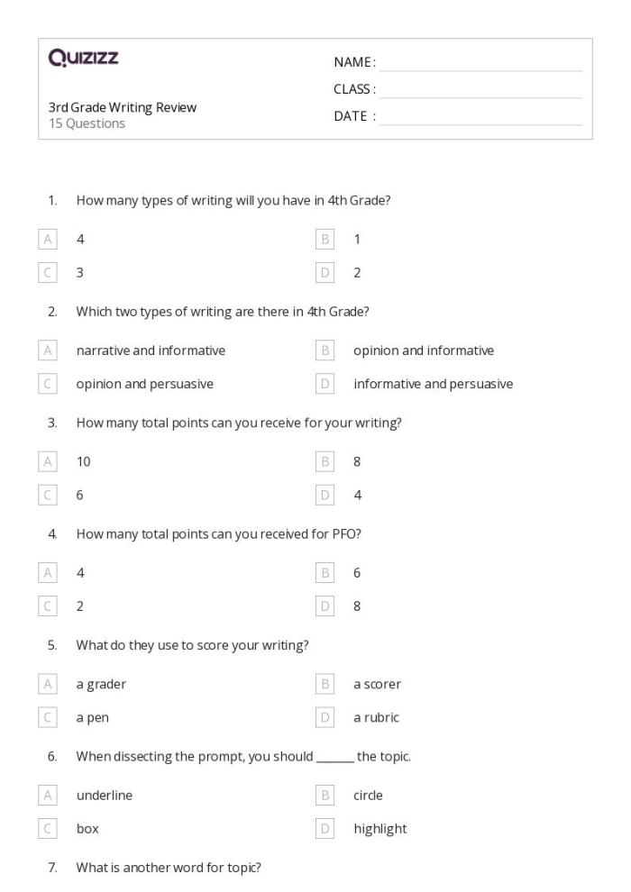 Informative Essay Anchor Paper Worksheet for 4th Grade Spelling Lesson 20 Fourth grade worksheet showing a student analyzing an informative essay anchor paper to identify key structural elements and details
