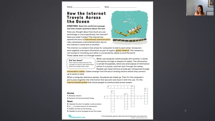 Children exploring the concept of how the internet travels across the ocean using cables