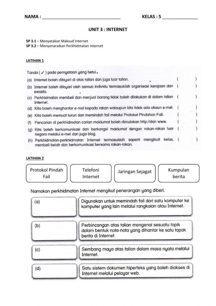 ALT text: Engaging fourth-grade worksheet illustrating how the internet travels across the ocean through undersea cables.