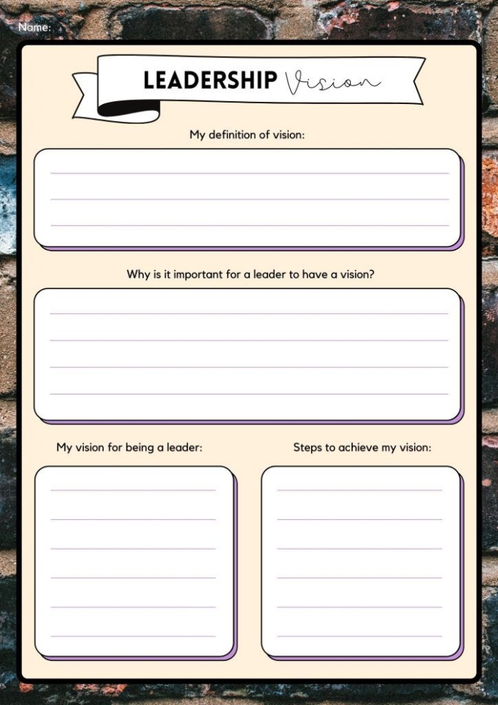 Exploring leadership qualities and personal reflections for young learners Leadership Reflections worksheet for fourth graders focusing on traits of positive leaders