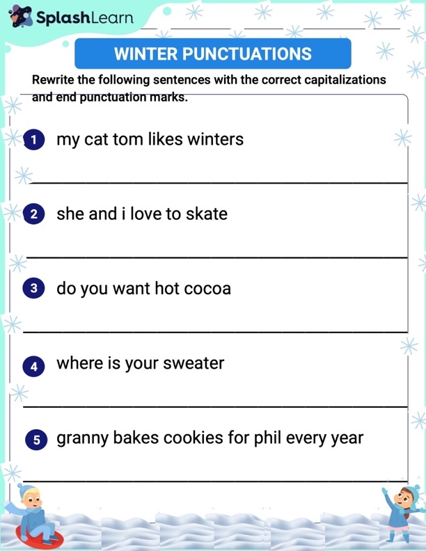 Punctuating Your Letter worksheet for fourth grade grammar practice 20 Fourth grade student working on a letter-editing worksheet to identify and fix punctuation errors 20