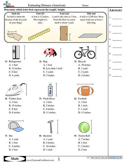 Multiplication Practice: Linear Measurement Conversions for Elementary Students Fourth grade linear measurement worksheet showing multiplication practice with real world conversions and measurement chart