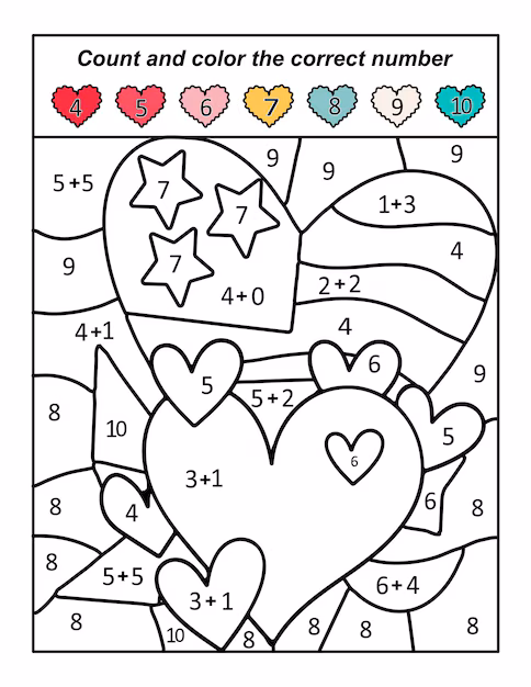 Fourth grade Paint by Number Sudoku worksheet featuring a logic puzzle with numbered squares