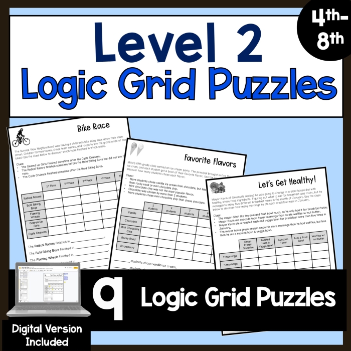 Logic Problem Detective Challenge Worksheet for Elementary Math Fourth grade students solving a logic problem worksheet with clues and a table to complete detective work