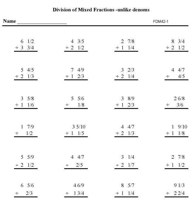 Division Review worksheet for fourth graders featuring long division problems