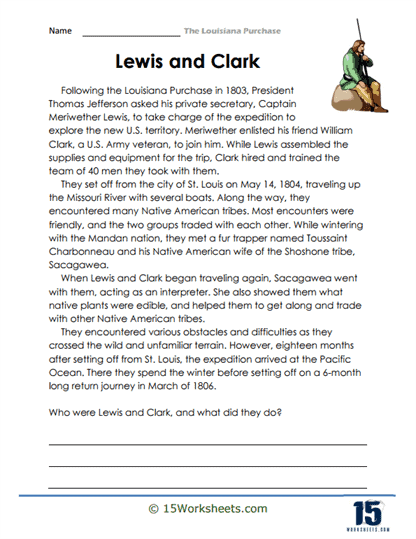 Fourth grade worksheet on the Louisiana Purchase focusing on multiplication skills