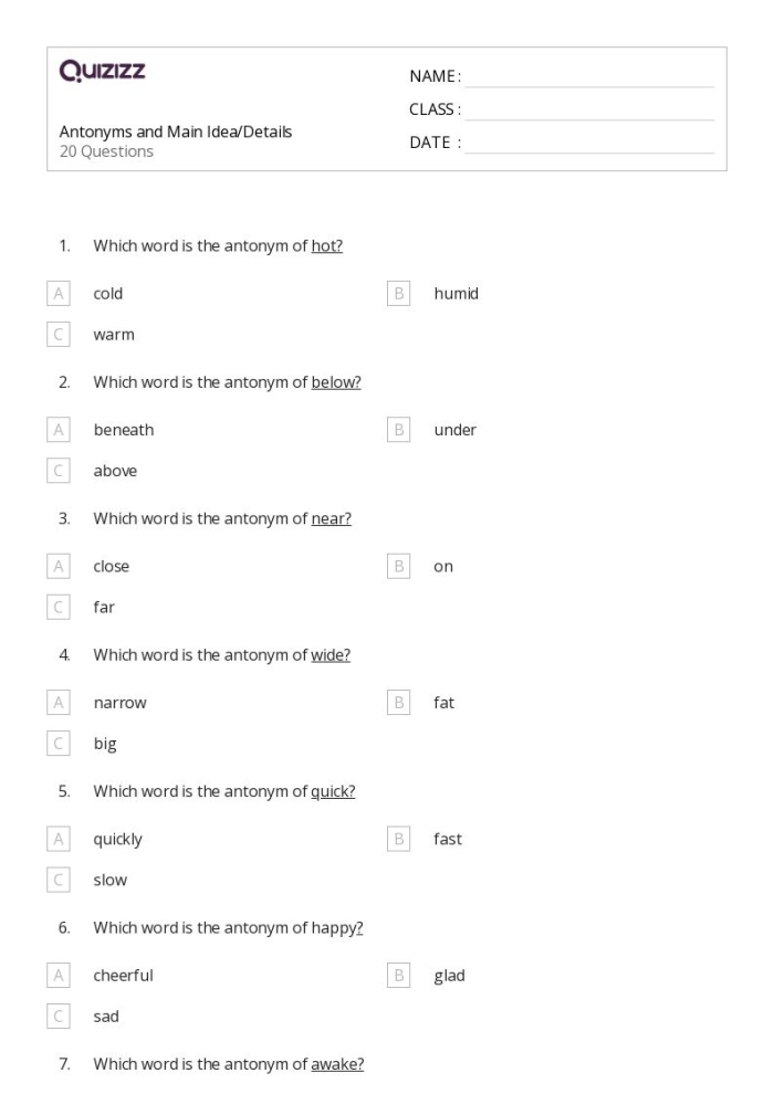 Fourth grade reading comprehension worksheet about lungs for identifying the main idea and supporting details