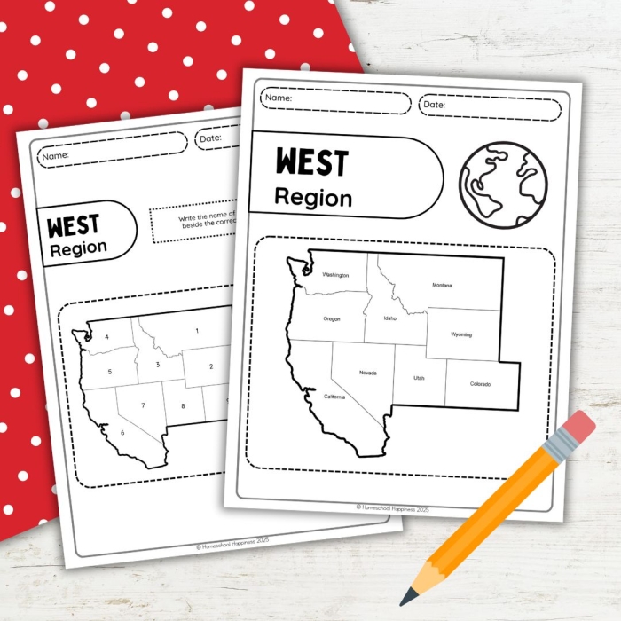 Fourth grade students practice identifying the eight regions of the United States on this educational mapping worksheet 15