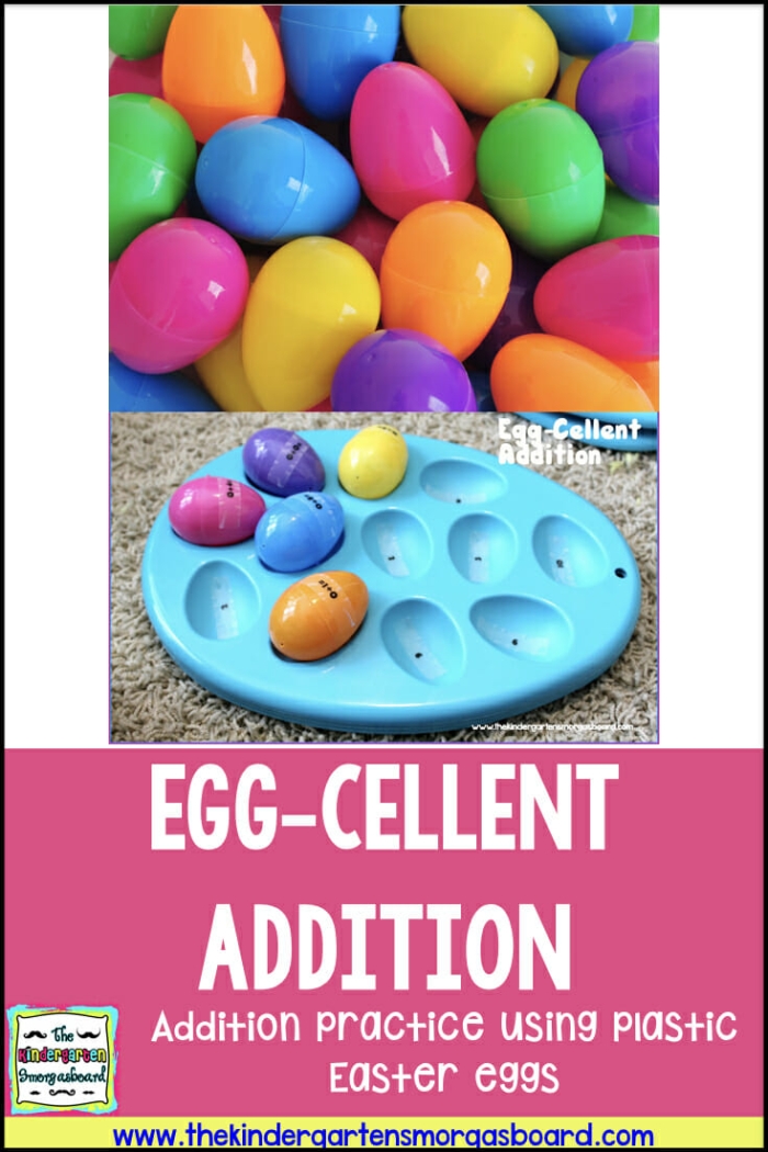 Fourth grade math addition worksheet with colorful egg designs for students to solve problems and color