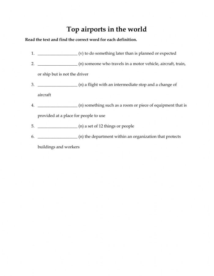 Airport Schedule worksheet for fourth graders featuring a flight timetable for math problems